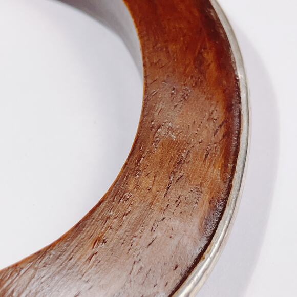 Signed Silpada B1662 Sterling Silver Rosewood Asymmetrical Cuff Bracelet Boho - Picture 7 of 10